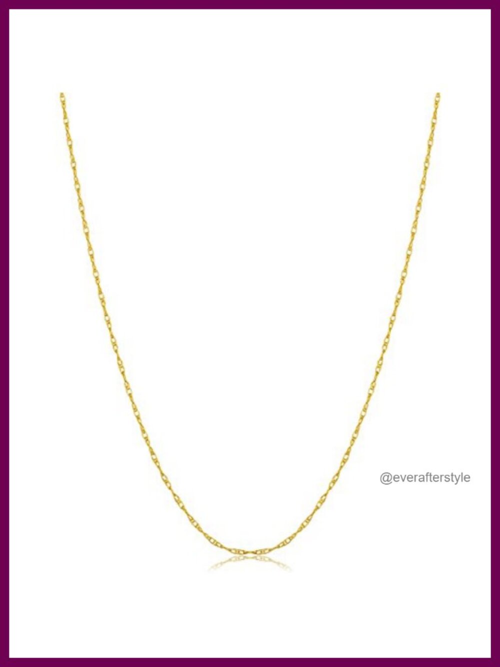 10k Yellow Gold Rope Chain Necklace Dainty Fine Jewelry Women